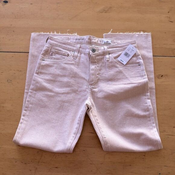 AG Jodi Pinstripe Twiggy High Waist Crop Flare Jeans Sz 26 - Picture 5 of 13